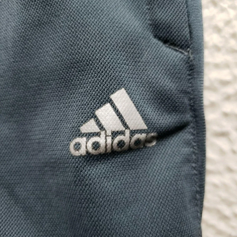 Adidas Pants Mens Large Gray Track Woven Elastic Waist Pockets Logo Athletic